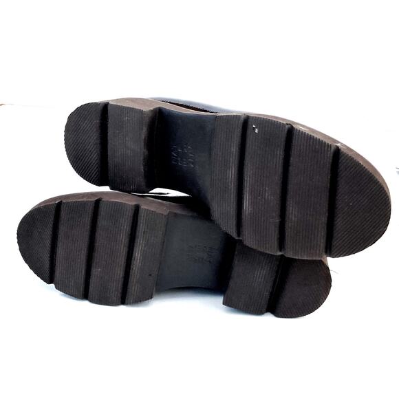 Naturalizer Cabaret Burgundy Patent Loafers | Block Heel Lug Sole Preppy Staple - Picture 15 of 16